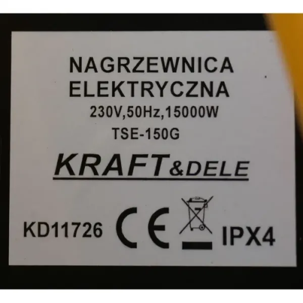 Електрически отоплител KraftDele KD11726/ 15 kW