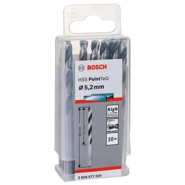 Свредло HSS за метал PoinTec 5.2 mm на Bosch комплект 10 бр.