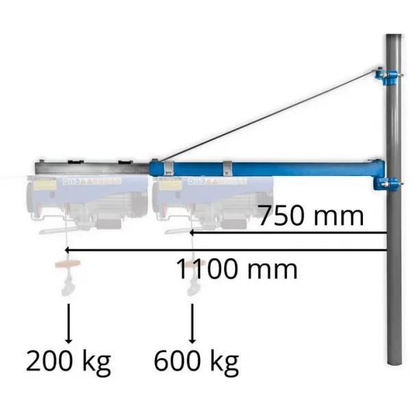 Подвижна стойка за електрическа лебедка 100-600 кг. GÜDE