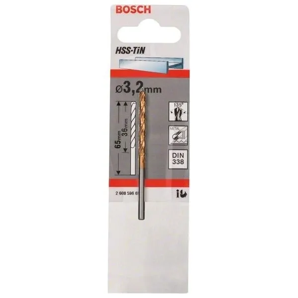 Свредлo HSS-TiN за метал на Bosch 3.2 mm