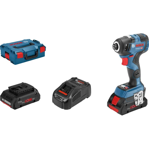 Акумулаторен ударен гайковерт Bosch GDR 18V-200 C / 2 x 4,0Ah ProCORE, L-Boxx