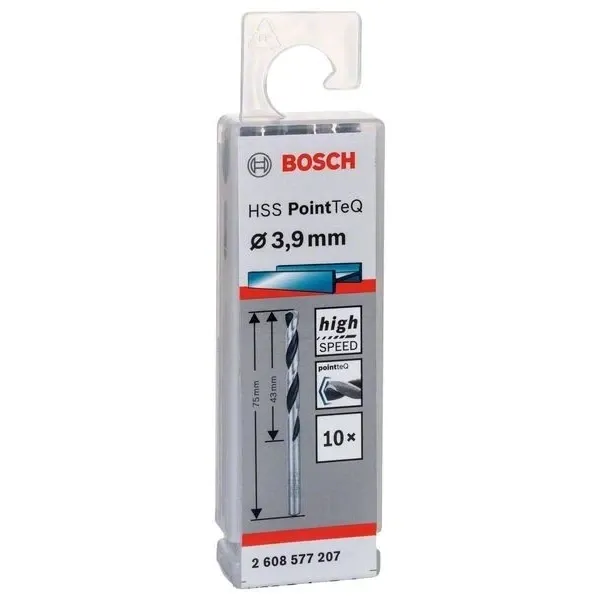 Свредло HSS за метал PoinTec 3.9 mm на Bosch комплект 10 бр.