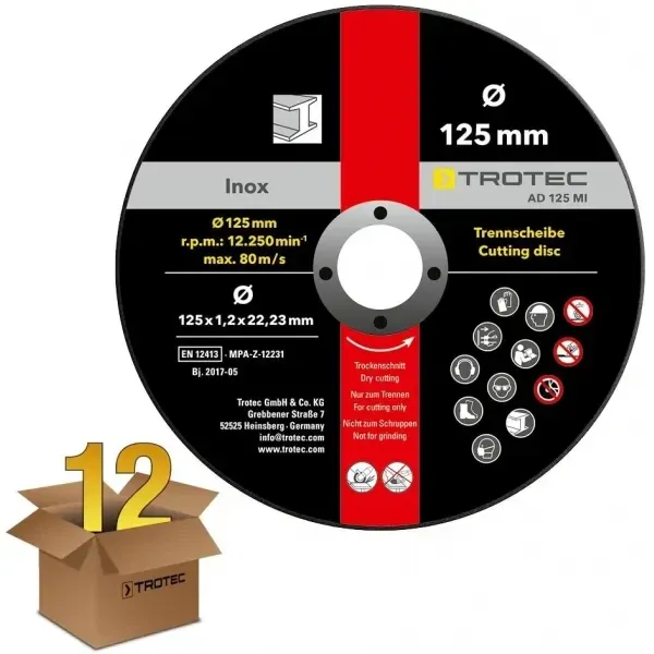 Диск за рязане на метал Trotec INOX 125х1,2 - 12 броя