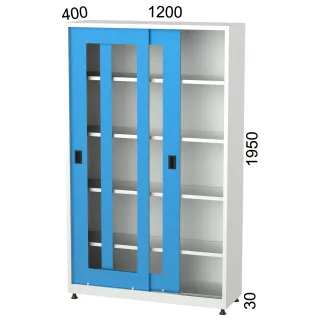 Шкаф с плъзгащи врати  с 4 рафта KOCEL- 6550