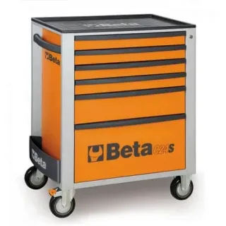 Количка за инструменти BETA, 6 чекмеджета, оранжев цвят