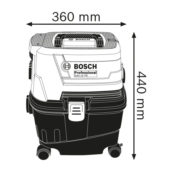 Прахосмукачка за мокро/сухо прахоулавяне Bosch GAS 15 PROFESSIONAL