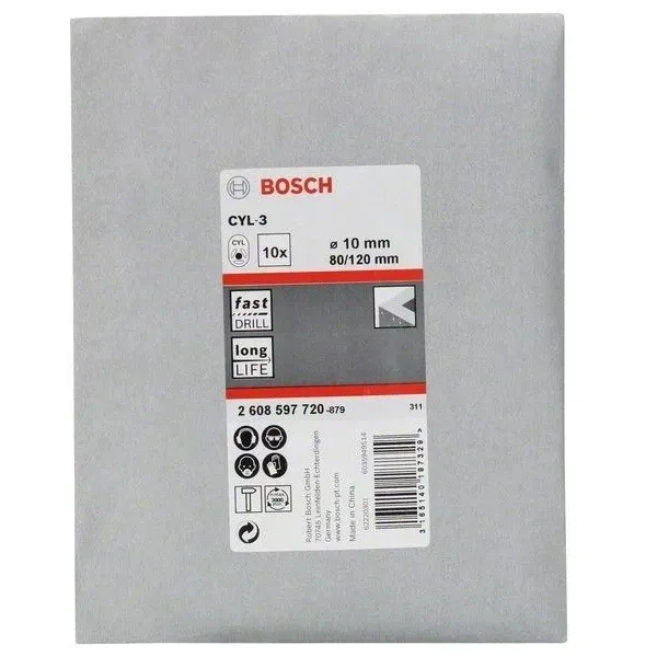 Свредлo за бетон CYL-3 на Bosch 10.0 mm комплект 10 броя