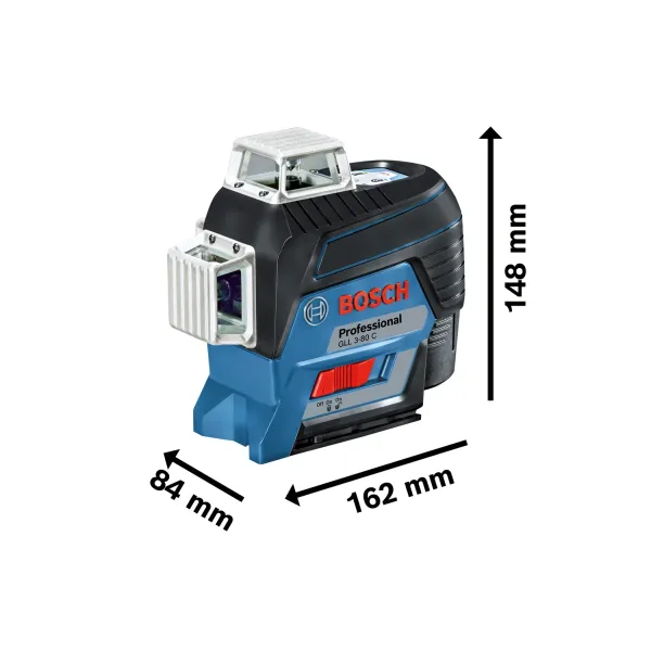 Нивелир лазерен Bosch GLL 3-80 C + LR7 + BM1 + 12V + GAL 1230 CV + L-Boxx + Connect, ± 0,2 mm/m