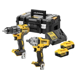 Комплект акумулаторни гайковерт и винтоверт DeWALT DCK2077P2T/ 18V/ 2x5Ah