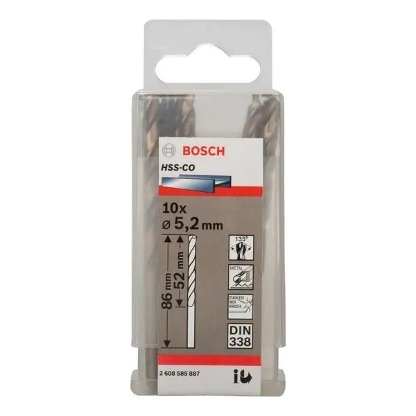 Свредло HSS-Co Standard line за метал на Bosch 5.2 mm - 10 броя