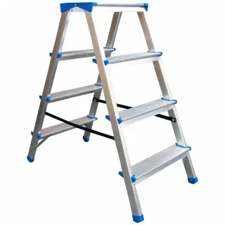 Стълба алуминиева двустранна домакинска DRABEST 2х4 125 кг