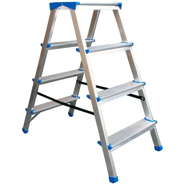 Стълба алуминиева двустранна домакинска DRABEST 2х4 125 кг
