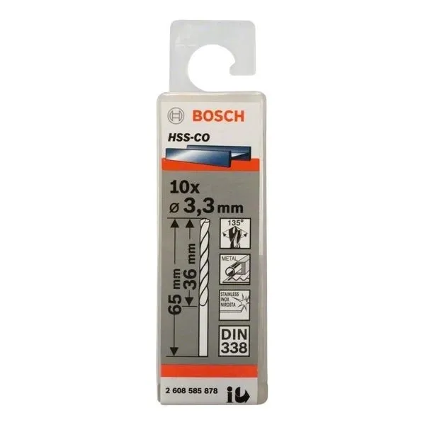 Свредло HSS-Co Standard line за метал на Bosch 3.3 mm - 10 броя