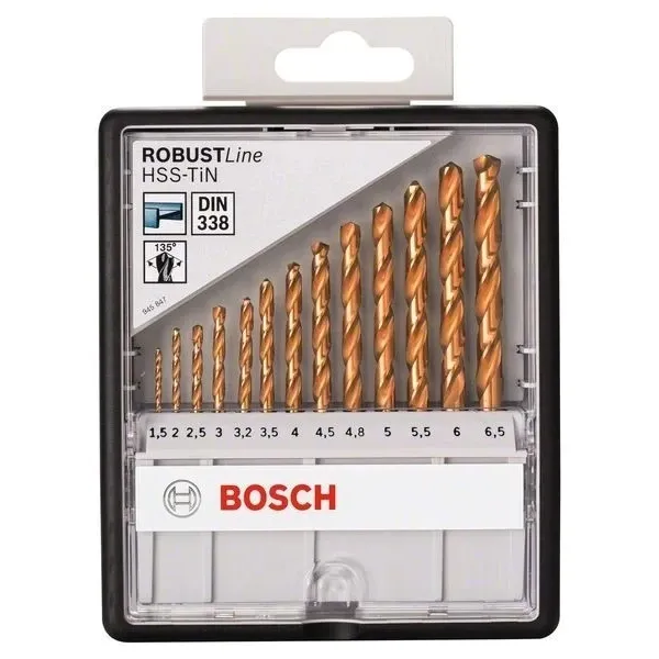Свредла HSS-TiN за метал на Bosch комплект 13 броя