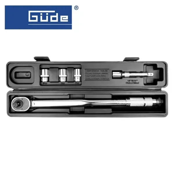 Комплект динамометричен ключ с вложки и удължител GUDE 39010/ 5 части