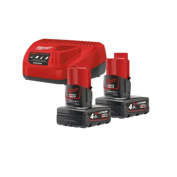 Комплект зарядно устройство и 2 бр. батерии Milwaukee M12 NRG-402/ 12V