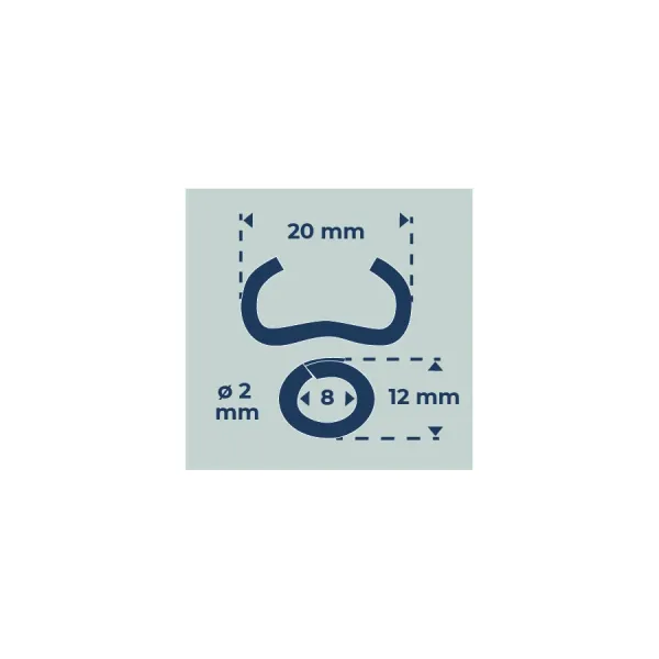 Галванизирани скоби за клещи за връзване на огради EDMA Omega 20/ 2 mm