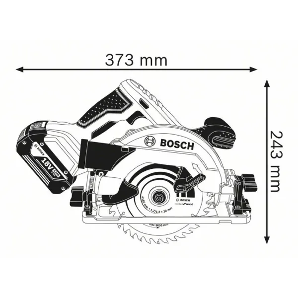 Акумулаторен циркуляр Bosch GKS 18 V-57 G/ 18V