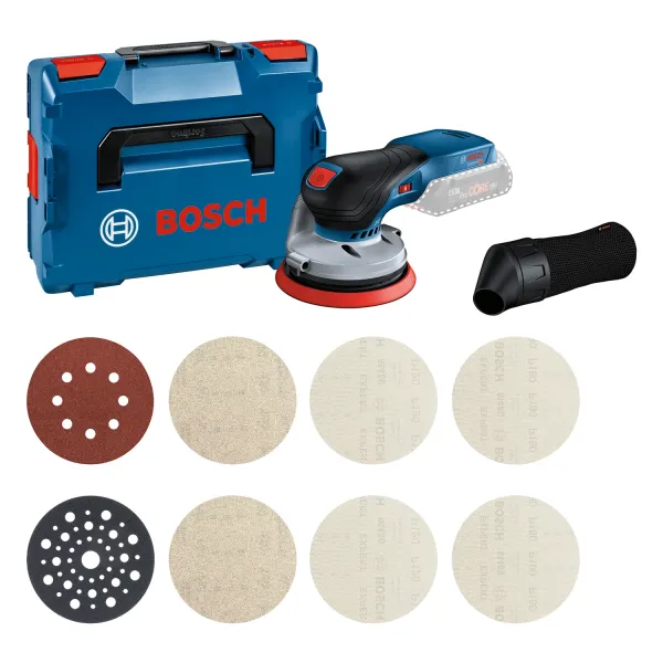 Комплект акумулаторен ексцентършлайф BOSCH GEX 18V-125/ 18V + M480 starters set