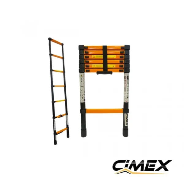 Стоманена телескопична стълба CIMEX DLT212S/ 3.8 м