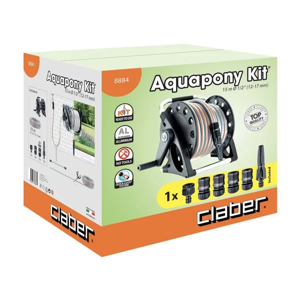 Макара с маркуч и свръзки CLABER AQUAPONY KIT/ 15 м