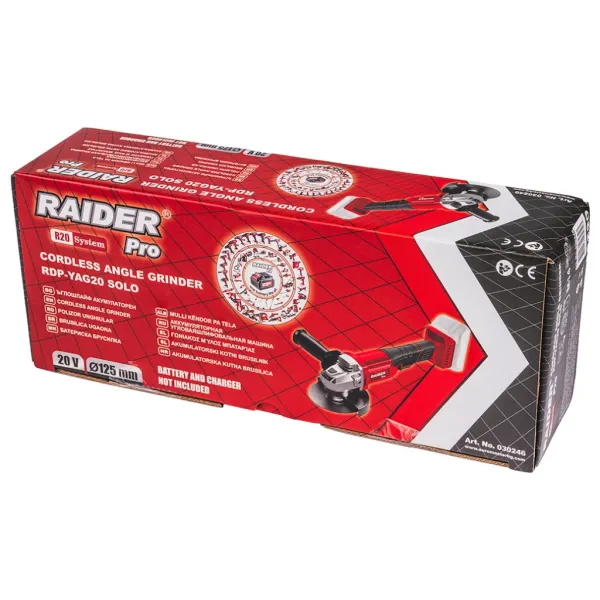 Акумулаторен ъглошлайф Raider RDP-YAG20 R20/ 20V