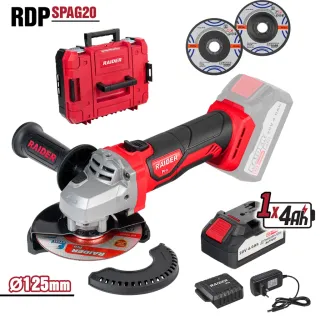 Акумулаторен ъглошлайф Raider RDP-SPAG20 Set/ 20V/ 4Ah