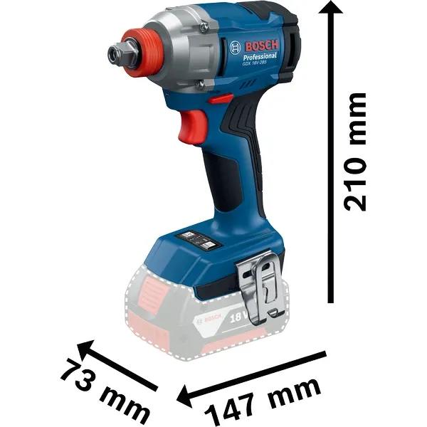 Акумулаторен ударен гайковерт Bosch GDX 18V-285/ 18V 2x2Ah