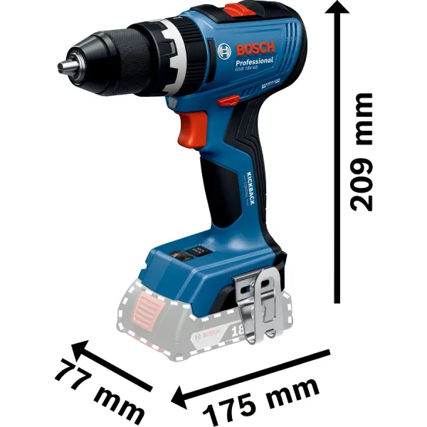 Акумулаторен ударен винтоверт Bosch GSB 18V-65/ 18V/ 2x2Ah