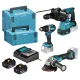 Комплект акумулаторни ъглошлайф + винтоверт + перфоратор Makita DLX3195JX1/ 18V/ 2x5Ah