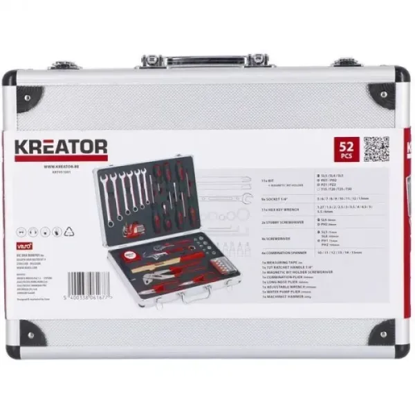 Куфар с инструменти Kreator KRT951001/ 52 части