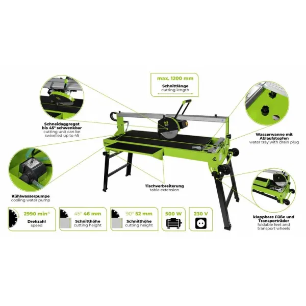 Отрезна маса за плочки ZIPPER ZI-FS250-1200/ 1.2kW