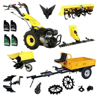 Комплект мотофреза с ремарке и аксесоари ProGARDEN Campo U16E/ 14hp