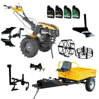 Комплект мотофреза с ремарке и аксесоари ProGARDEN PAC1873C/ 18 hp