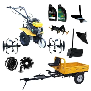 Комплект мотофреза с ремарке и аксесоари ProGARDEN PAC703E/ 7hp