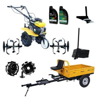 Комплект мотофреза с ремарке и аксесоари ProGARDEN PAC703D/ 7hp