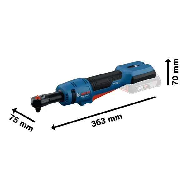 Акумулаторен гаечен ключ с тресчотка Bosch GRC 18V-60/ 18V/ 2x2Ah