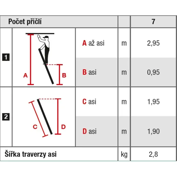 Алуминиева стълба PROTECO 1066107KR/ 195 см