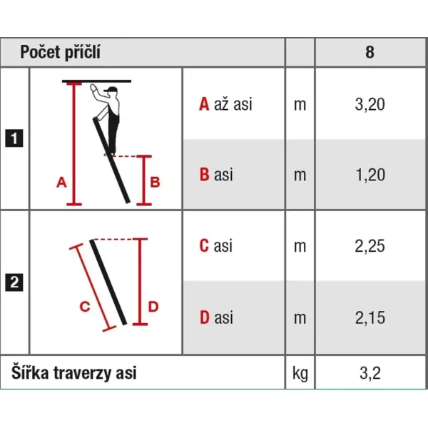 Алуминиева стълба PROTECO 1066108KR/ 225 см