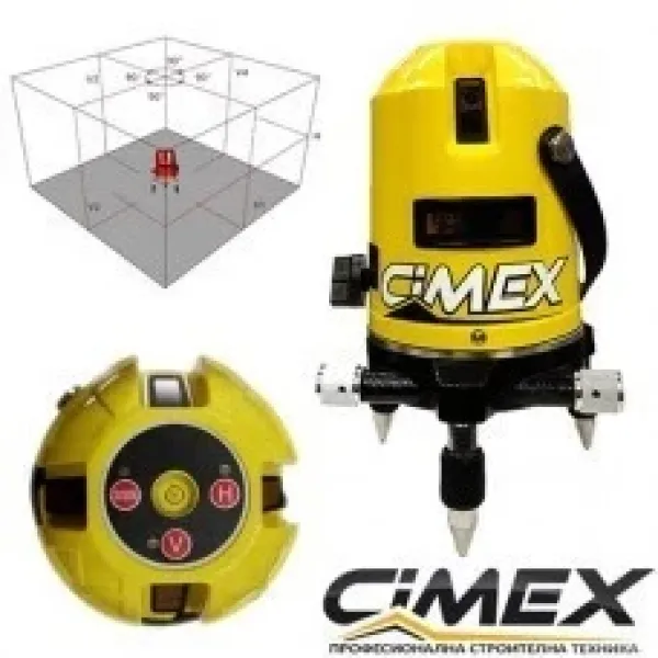 Лазерен нивелир с 5 лъча, самонивелиращ Cimex 1H4V