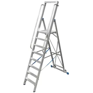 Двураменна алуминиева стълба с голяма платформа Krause Stabilo 7