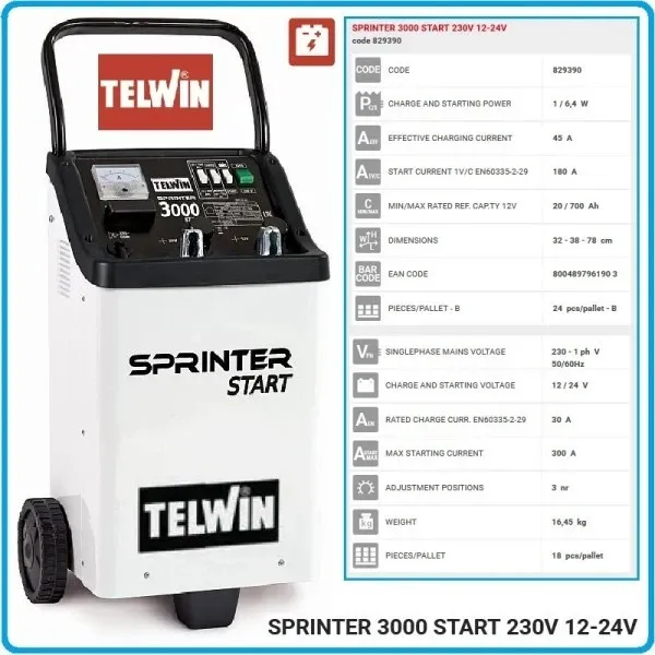 Зарядно стартерно устройство Telwin Sprinter 3000 12-24V
