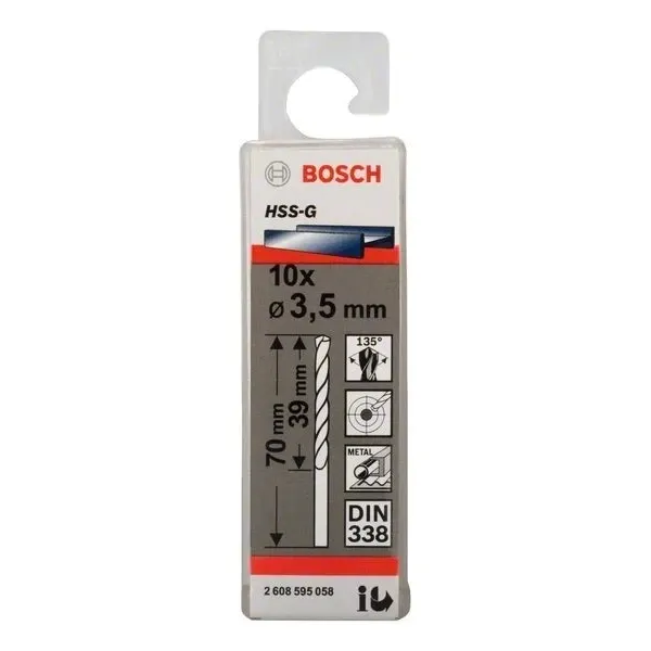 Свредло HSS-G за метал на Bosch 3.5 mm комплект 10 броя