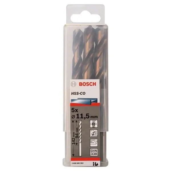 Свредло HSS-Co Standard line за метал на Bosch 11.5 mm - 5 броя