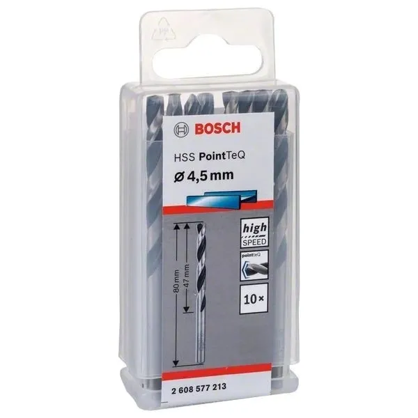 Свредло HSS за метал PoinTec 4.5 mm на Bosch комплект 10 бр.