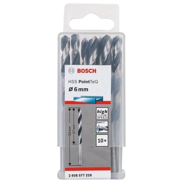 Свредло HSS за метал PoinTec 6.0 mm на Bosch комплект 10 бр.