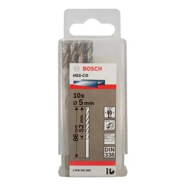 Свредло HSS-Co Standard line за метал на Bosch 5.0 mm - 10 броя