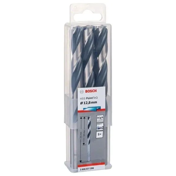 Свредло HSS за метал PoinTec 12.8 mm на Bosch комплект 5 бр.