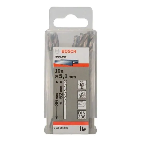 Свредло HSS-Co Standard line за метал на Bosch 5.1 mm - 10 броя