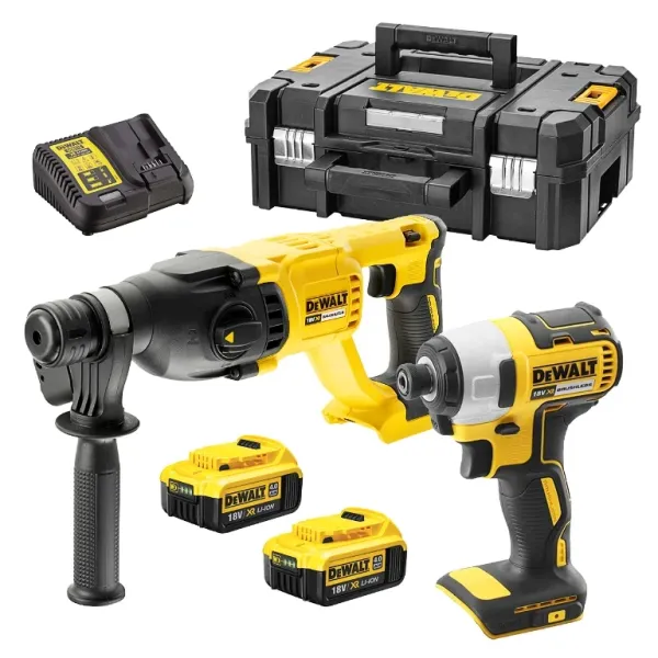 Комплект акумулаторни перфоратор и ударен винтоверт DeWALT DCK2023M2T/ 18V/ 2x4Ah